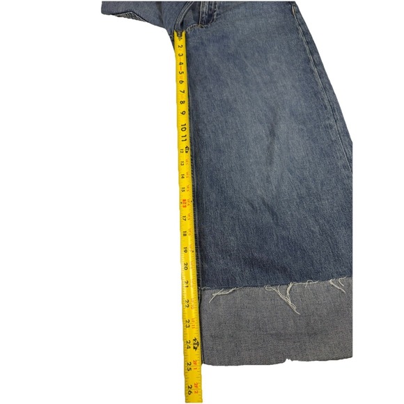 Rag & Bone Jeans Sophie High Rise Cuffed Ultra Wide Crop Color Pebble Raw Sz 27 - Picture 4 of 8